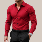 Men's Shirts Slim Fit Button-Up Shirt for Work and Everyday