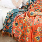 reversible boho floral throw