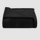 reversible sherpa fleece throw blanket in black