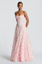 Women's Maxi Dress Floral Spaghetti Strap Fitted Bodice