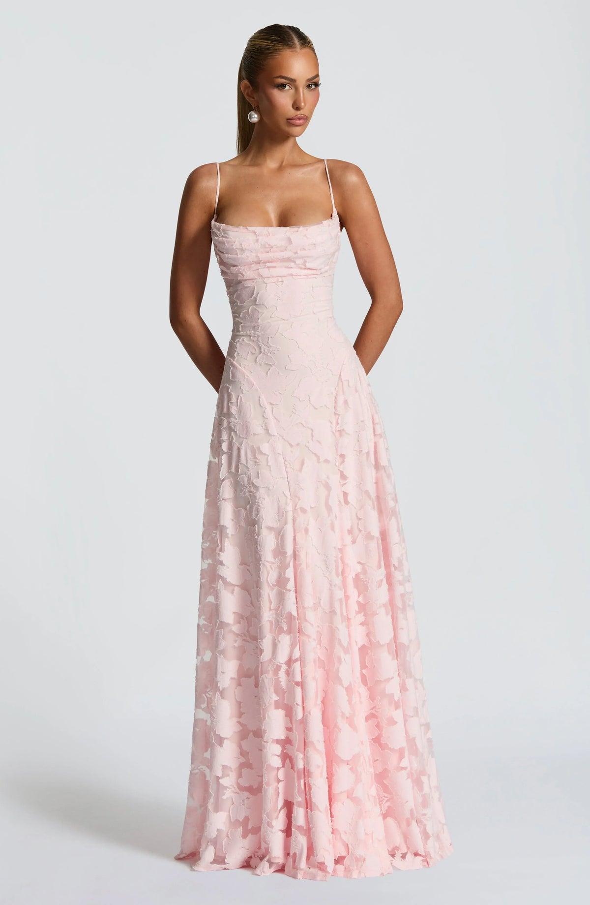 Women's Maxi Dress Floral Spaghetti Strap Fitted Bodice