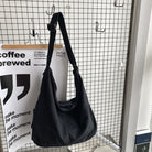 Women's Oversized Canvas Shoulder Bag with Wide Strap