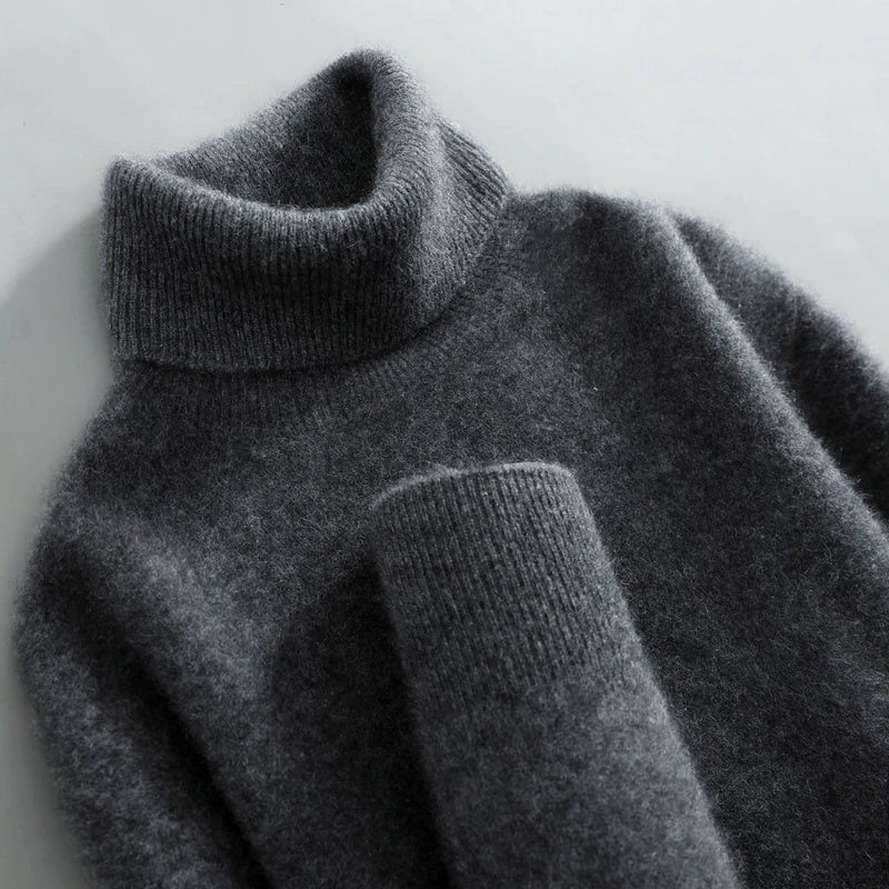 Women's Ribbed Turtleneck Sweater with Long Sleeves