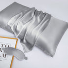 satin-finish pillowcases in silver