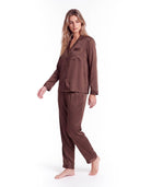 Women's Silk Pajama Set – Long Sleeve Top & Pants Sleepwear