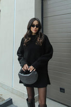 Women's Knit Sweater and Skirt Set - Oversized Top with Fitted Skirt