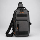 Gray sling bag complete front view — view 2