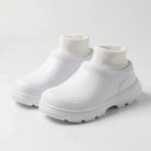 Women's Waterproof Slip-On Clogs with Knitted Ankle Cuff