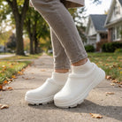 Women's Waterproof Slip-On Clogs with Knitted Ankle Cuff
