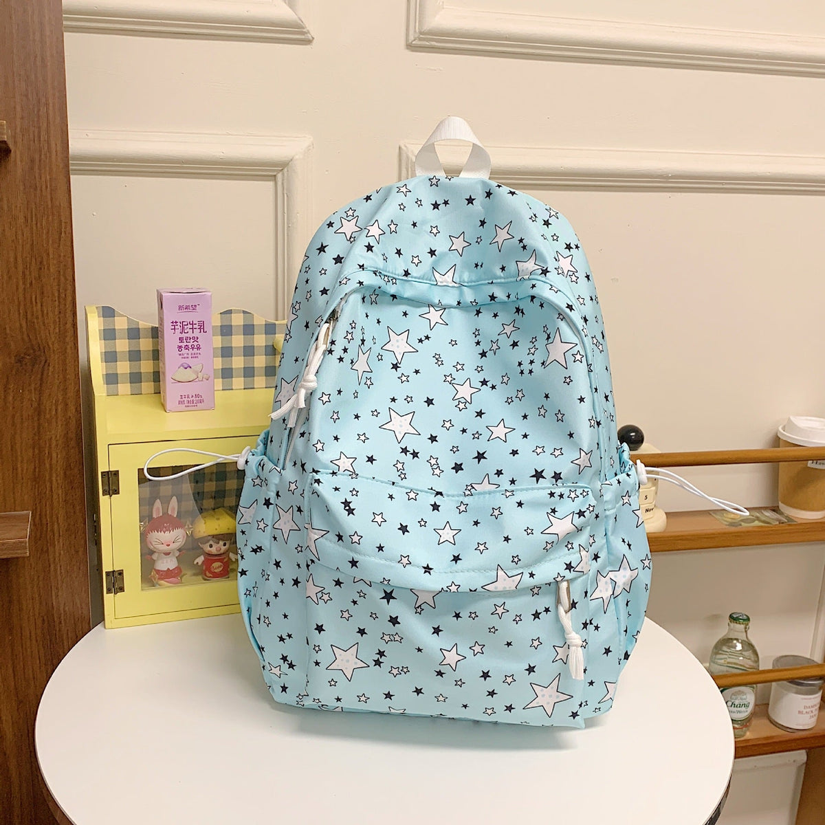 Star Print Multi-Pocket Backpack – Casual Daypack