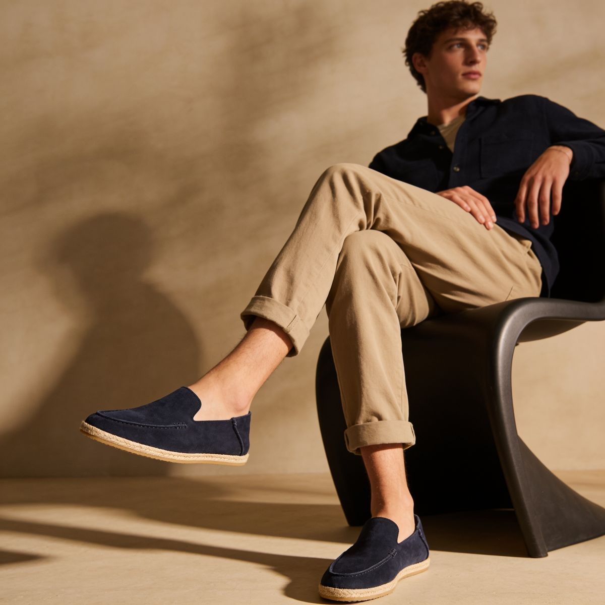 Men's Suede Espadrille Loafers - Summer Slip-On Shoes
