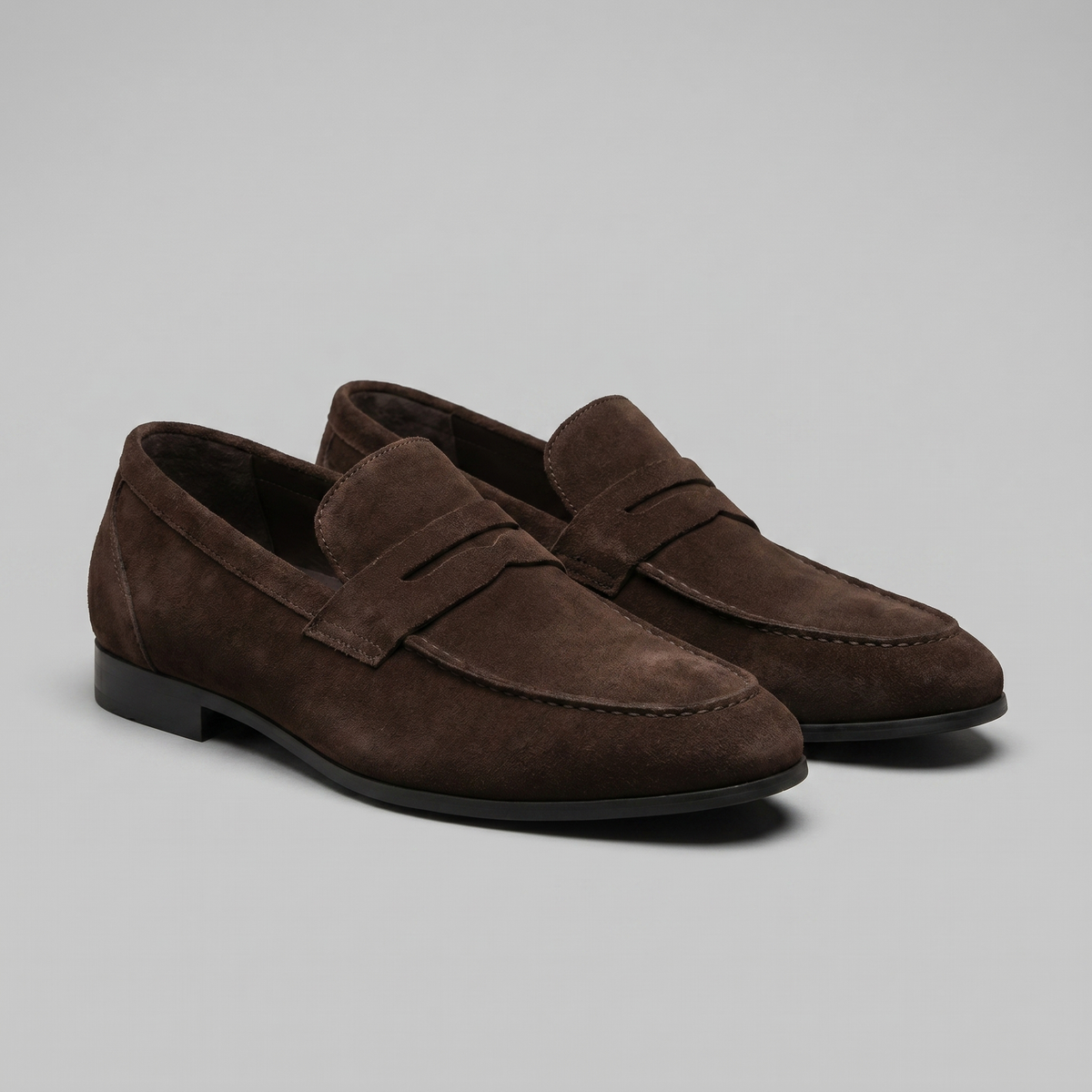 Men's Suede Penny Loafers Smart Casual Slip-On Shoes