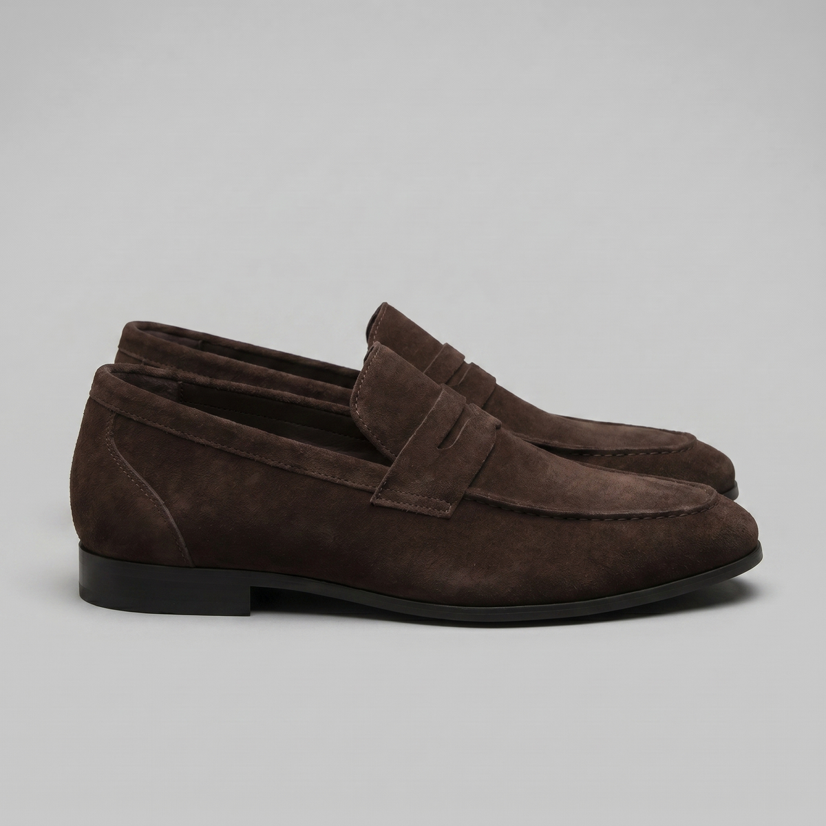 Men's Suede Penny Loafers Smart Casual Slip-On Shoes