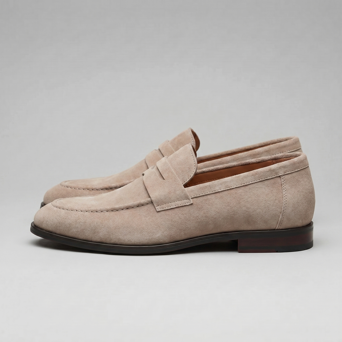 Men's Suede Penny Loafers Smart Casual Slip-On Shoes