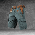 Men's Cargo Shorts with Multi-Pocket Utility Design, Polyester