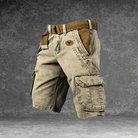 Men's Cargo Shorts with Multi-Pocket Utility Design, Polyester