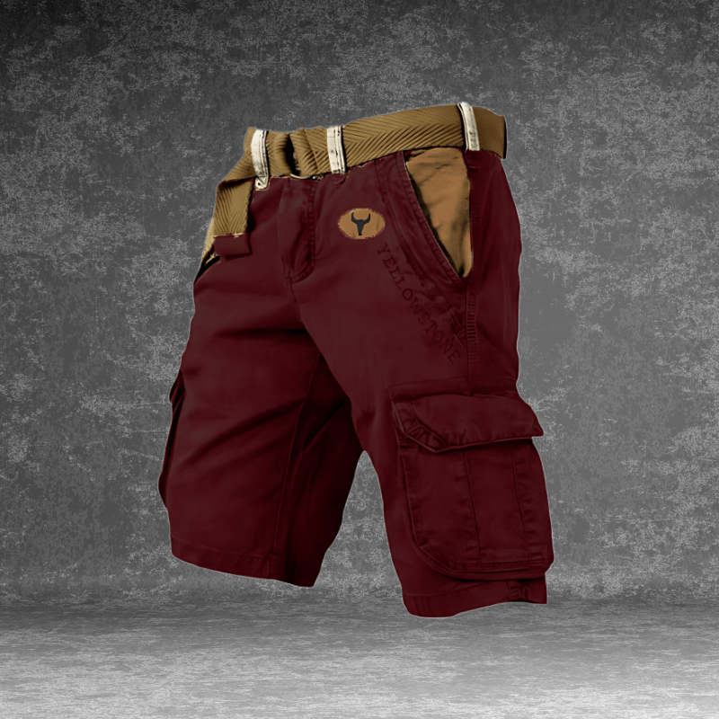Men's Cargo Shorts with Multi-Pocket Utility Design, Polyester