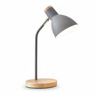 Tafellamp Scandinavisch met Verstelbare Kap en Houten Voet ##POS:1##