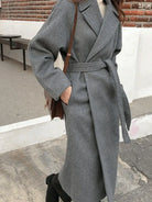 Women's Long Wool-Blend Overcoat with Refined Tailoring