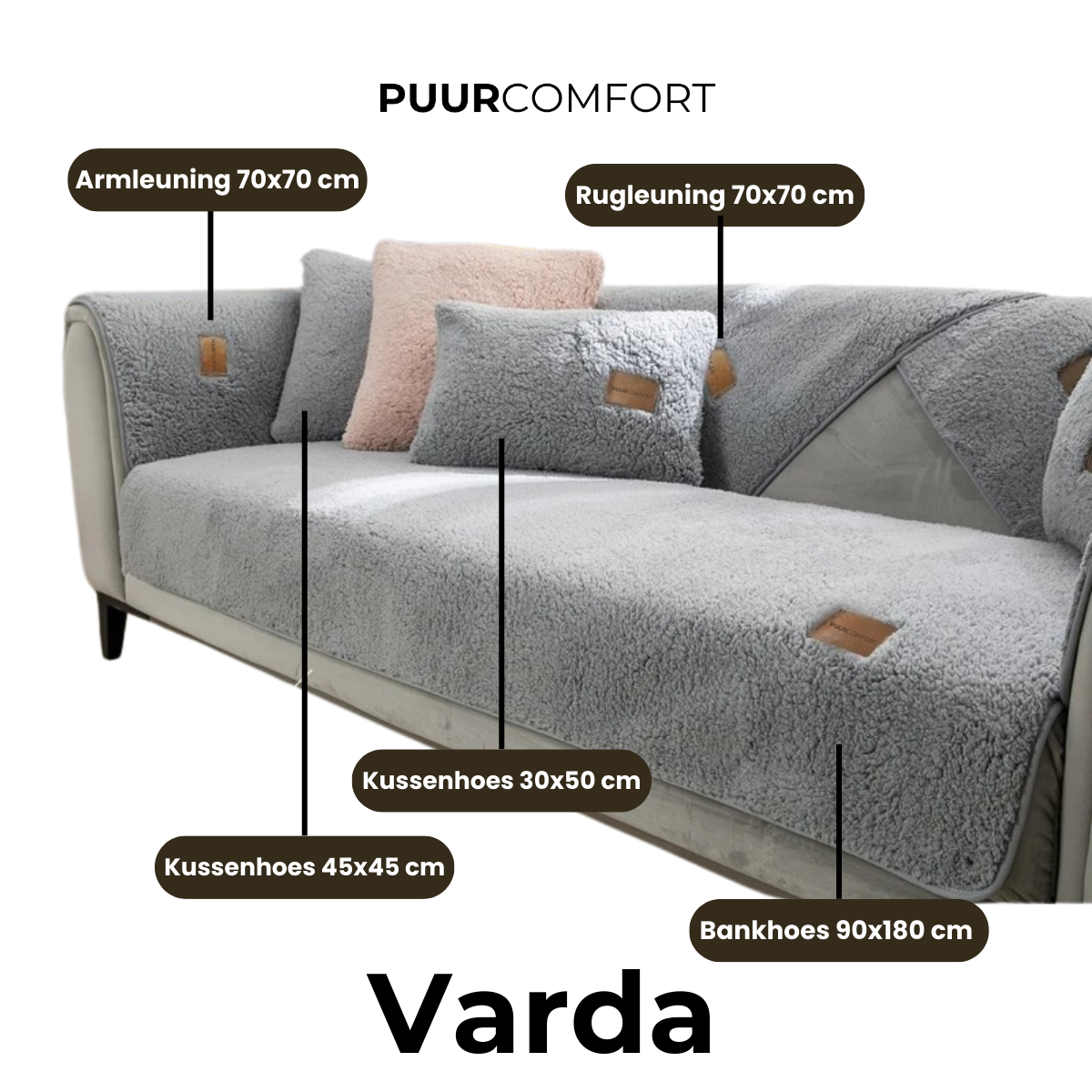 Sherpa Fleece Sofa Cover - Soft, Non-Slip Couch Throw