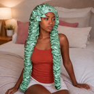 Long Hair Satin Sleep Bonnet with Extra-Long Sleeve