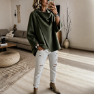 Women's Asymmetric Wrap Cape Jacket with Button Collar