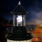 Vuurtoren Tafellamp op Zonne-energie met Roterende LED en Ingebouwd Zonnepaneel