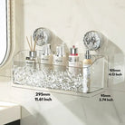 wall-mounted shower shelf with suction cups