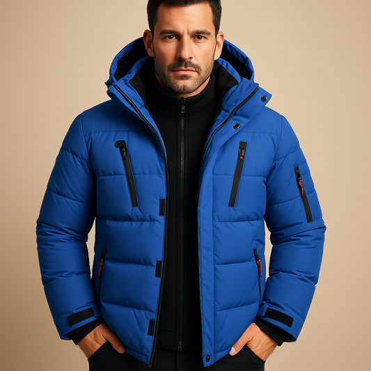 Heren Hooded Winterjas – Heavy-Duty, Waterafstotend, Casual voor Koude Dagen