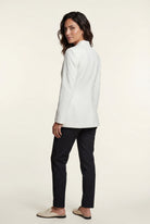 White Fitted Single-breasted Blazer with Classic Lapel - Blazers - Photo 13