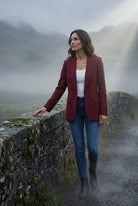 Burgundy Fitted Single-breasted Blazer with Classic Lapel - Blazers - Photo 22