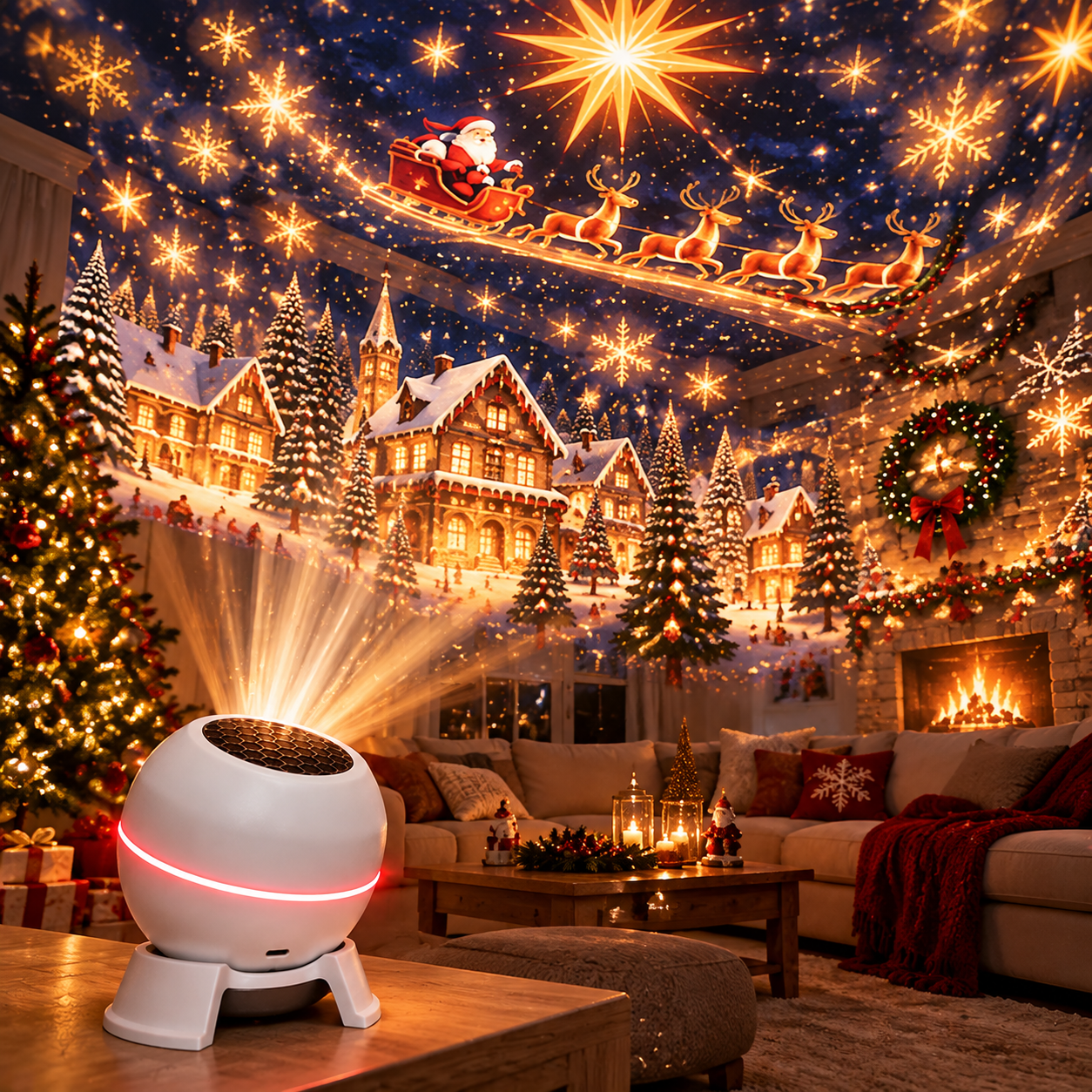Christmas LED Projector USB with Moving Holiday Patterns