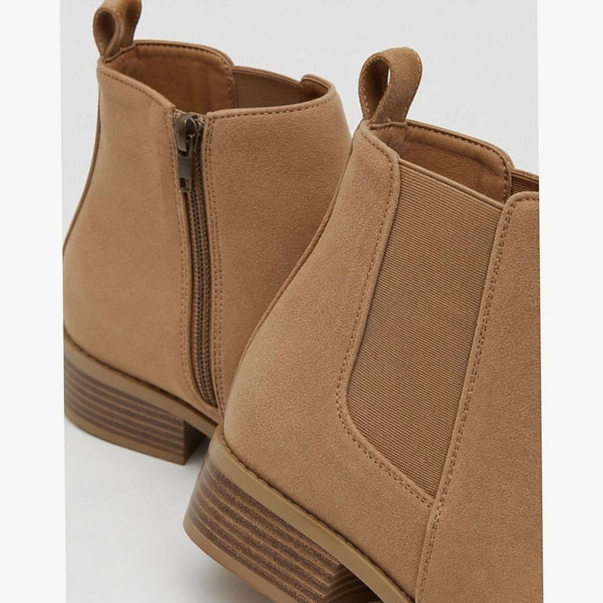 Women's Pointed-Toe Suede Ankle Booties with Block Heel