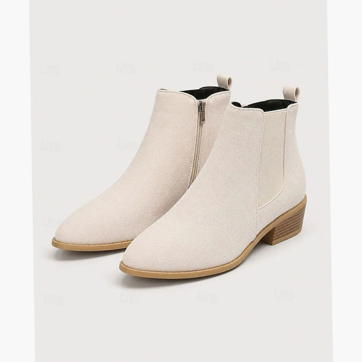 Women's Pointed-Toe Suede Ankle Booties with Block Heel