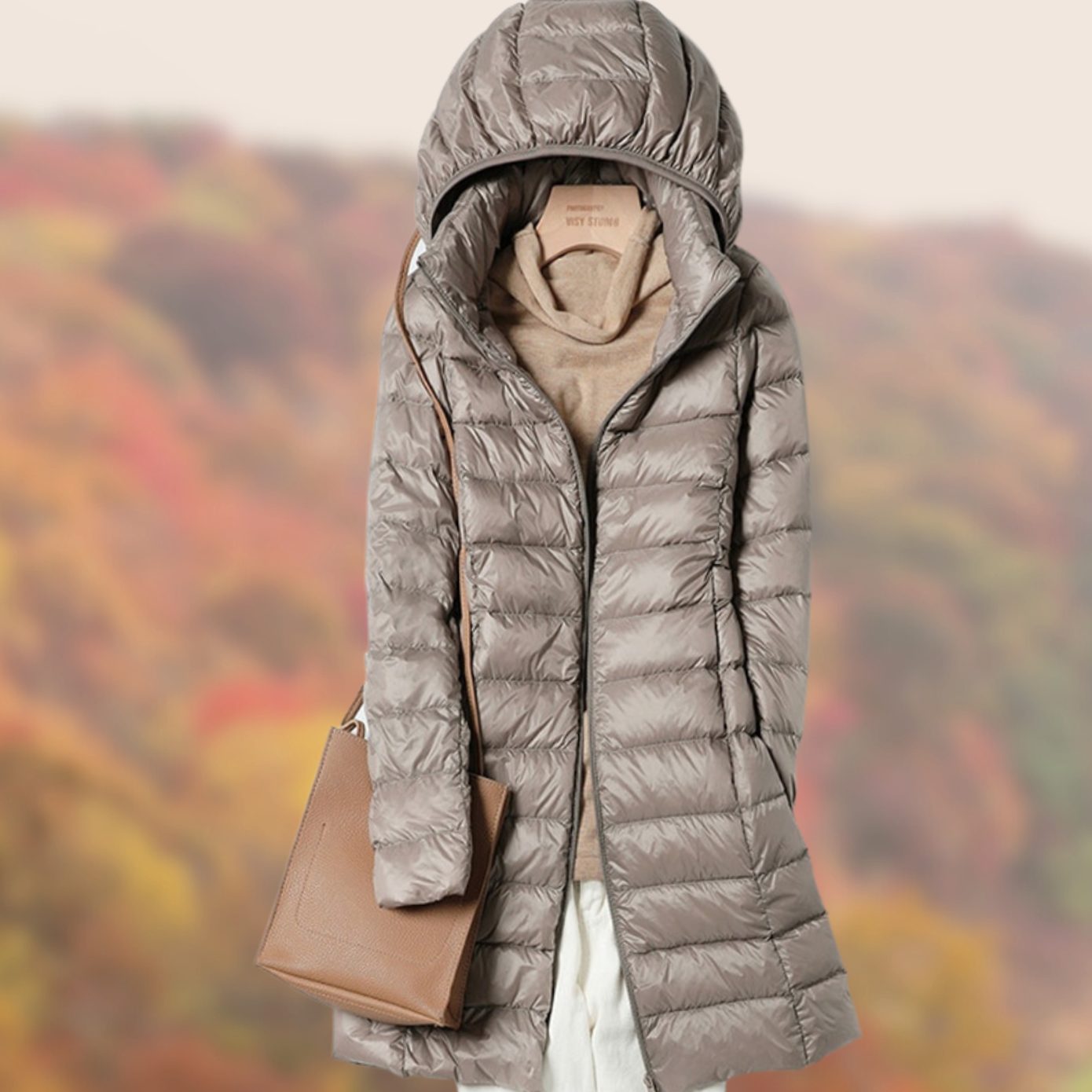 Women's Long Puffer Jacket with Hood – Slim-Fit Padded Coat