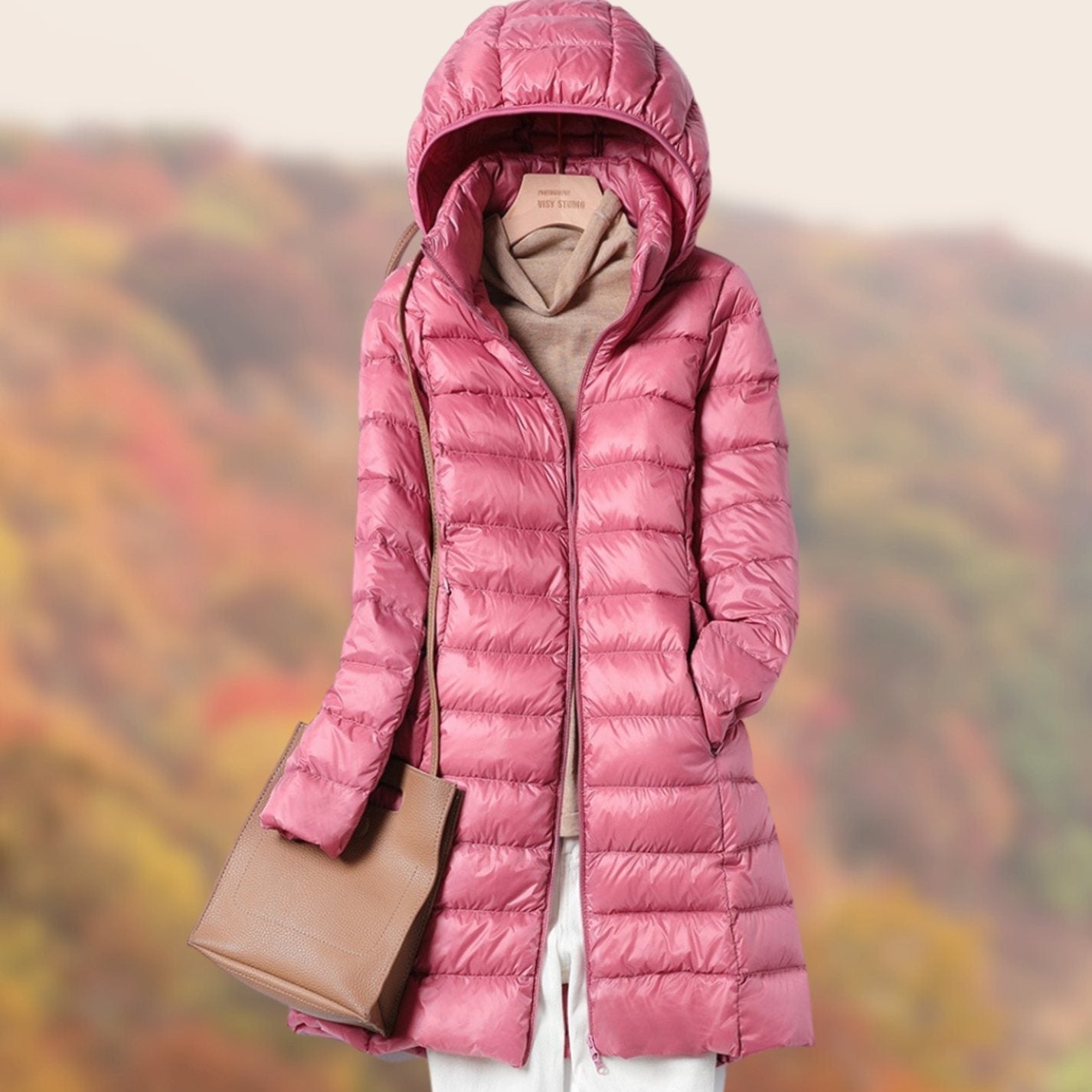 Women's Long Puffer Jacket with Hood – Slim-Fit Padded Coat