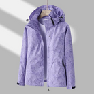 Women's Waterproof Windbreaker Jacket with Zip Closure - Lightweight Rain Coat
