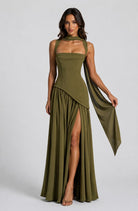 Mara Draped Asymmetric Maxi Dress_7