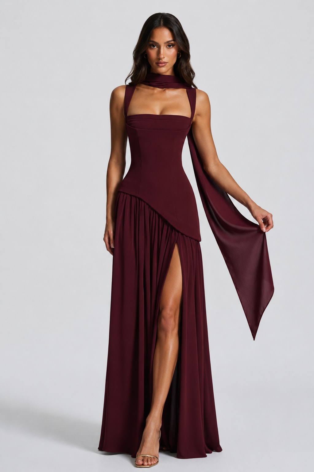 Mara Draped Asymmetric Maxi Dress_9
