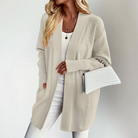 Women's Open Front Knit Cardigan with Long Sleeves