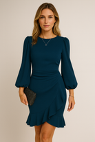 Women's Puff Sleeve Dress with Volume Sleeves