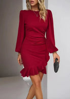 Women's Puff Sleeve Dress with Volume Sleeves