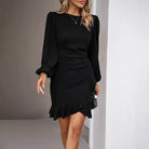 Women's Puff Sleeve Dress with Volume Sleeves