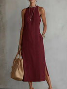 Women's Round Neck Midi Dress
