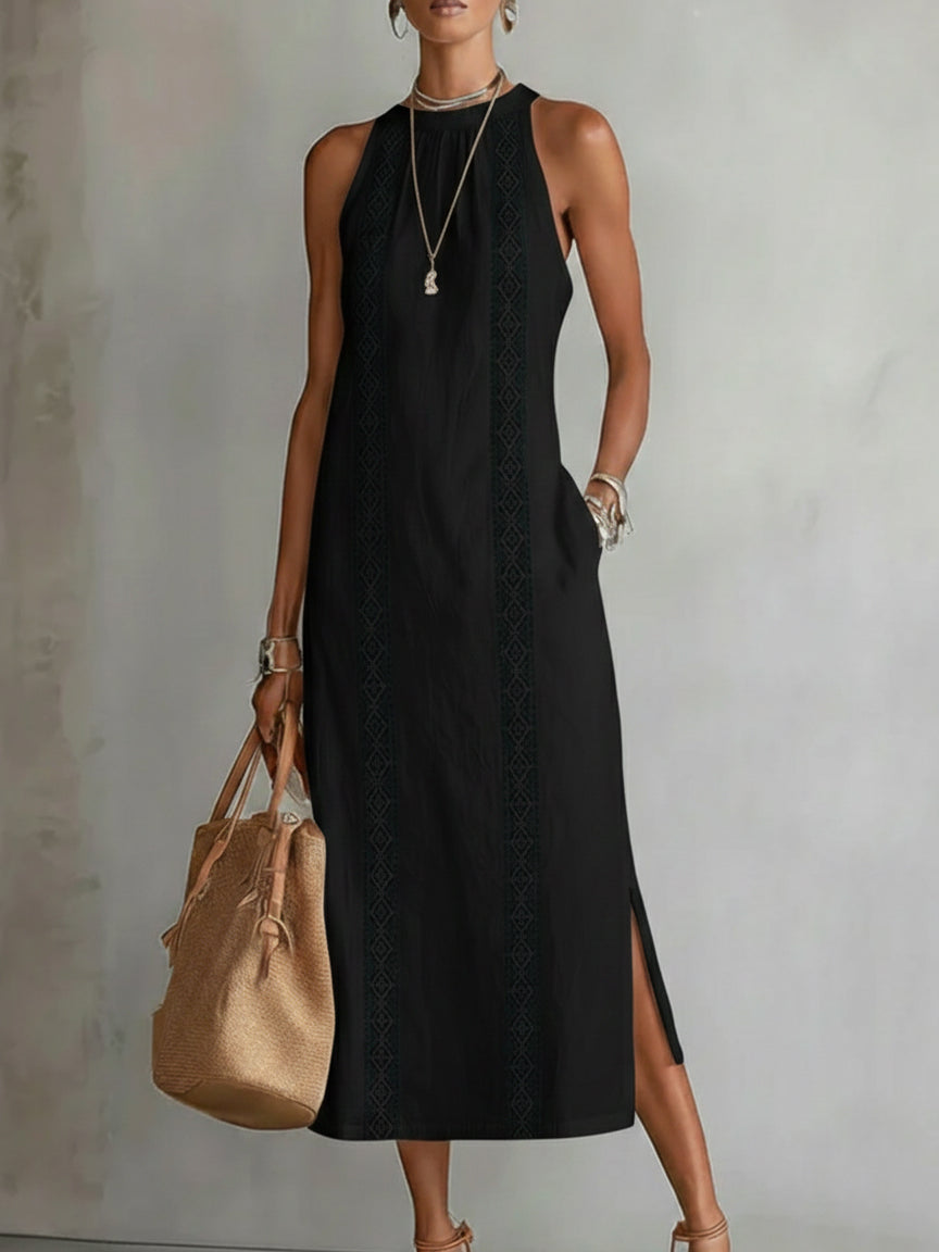 Women's Round Neck Midi Dress