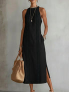 Women's Round Neck Midi Dress