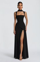 Women's Satin Maxi Dress with Adjustable Straps