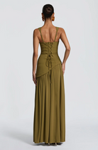 Women's Satin Maxi Dress with Adjustable Straps