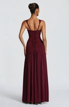 Women's Satin Maxi Dress with Adjustable Straps