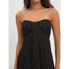 Women's Floral Strapless Mini Dress for Wedding Guests